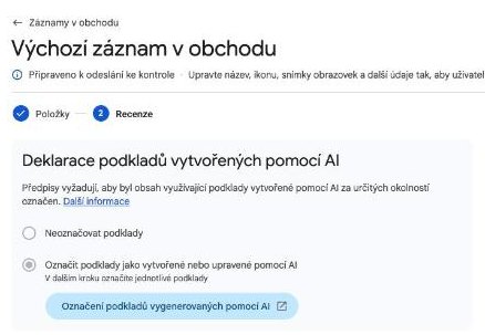 Declaration of assets created with AI: do not label, or label assets as created or modified with AI