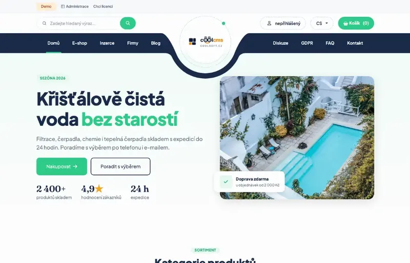 Šablona Bazény a bazénová technika