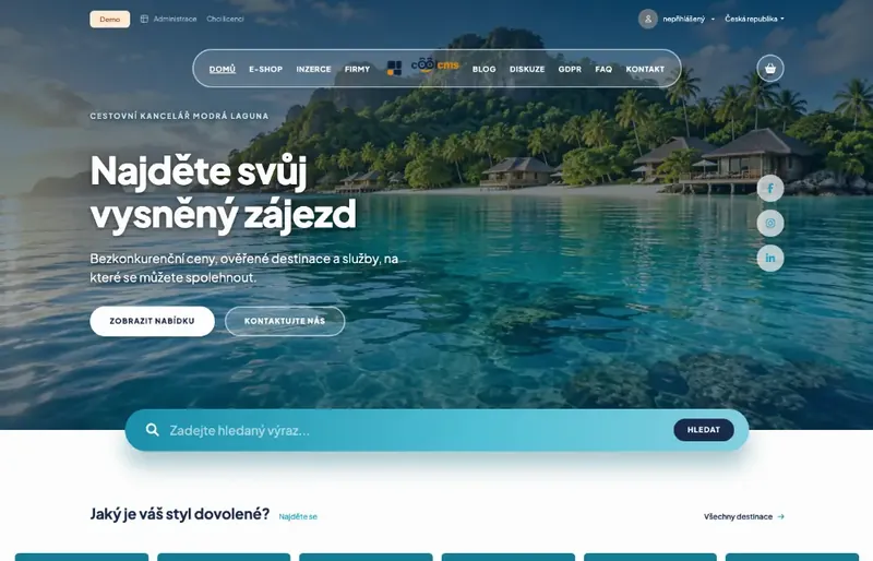 Šablona Cestovní kancelář