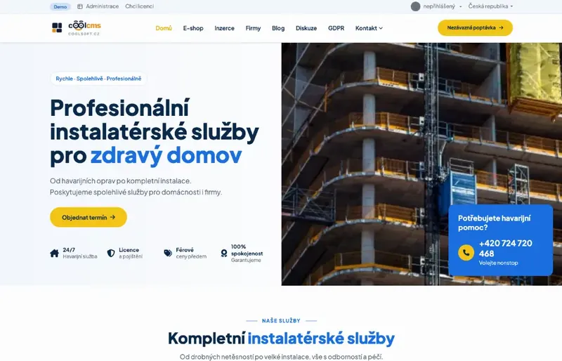 Šablona Instalatér