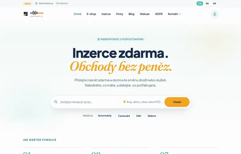 Šablona Barterová inzerce